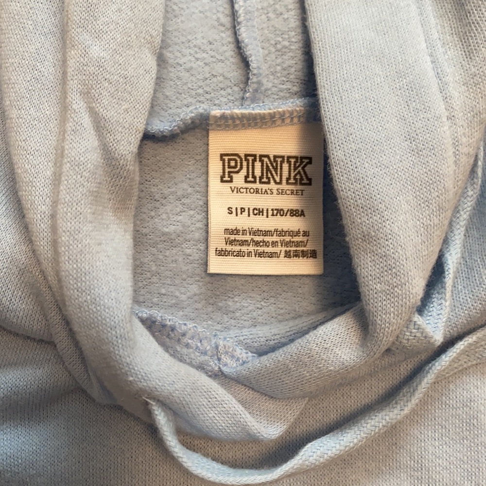 Pink Victoria secret light blue sequin hoodie - Picture 2 of 3